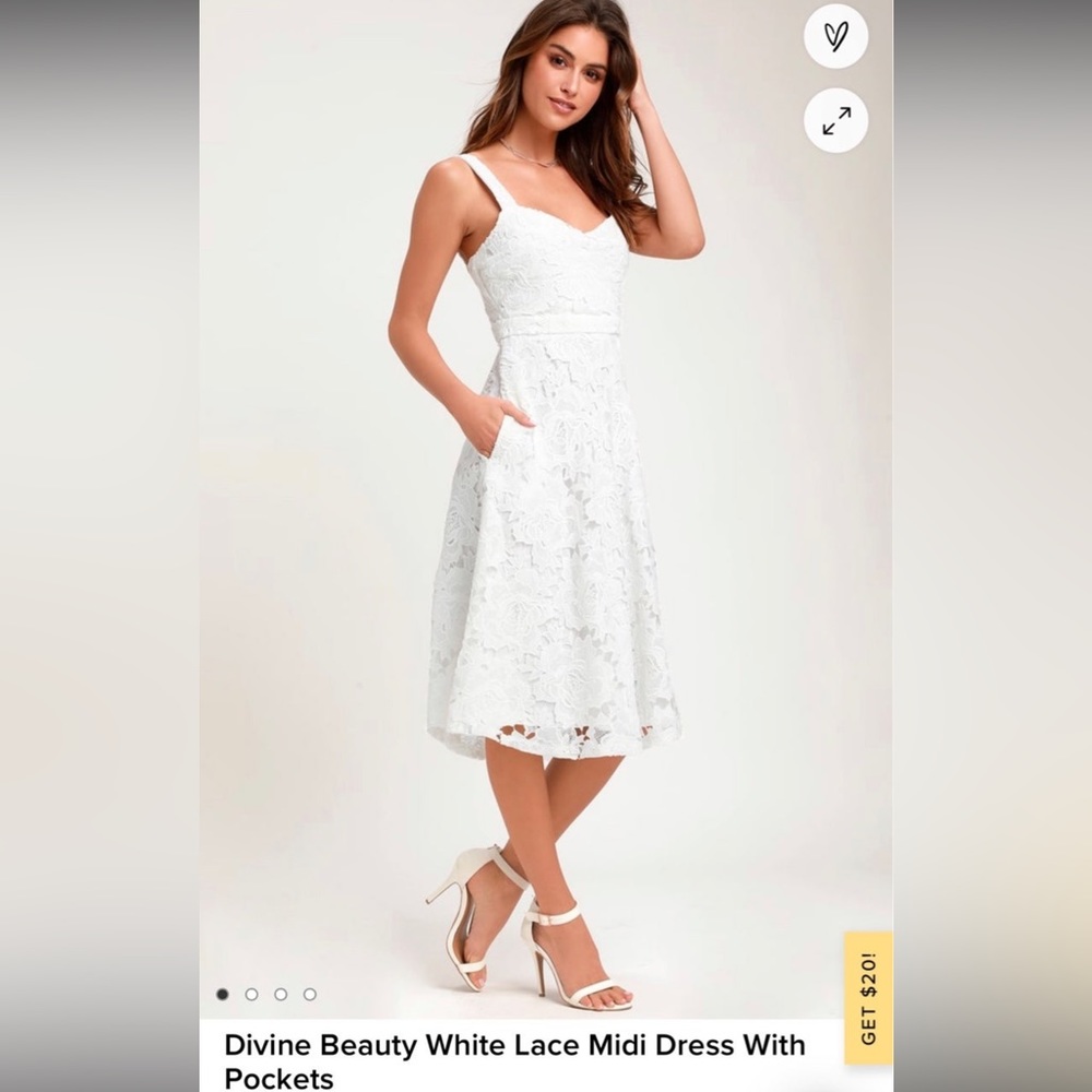 Lulu white lace dress